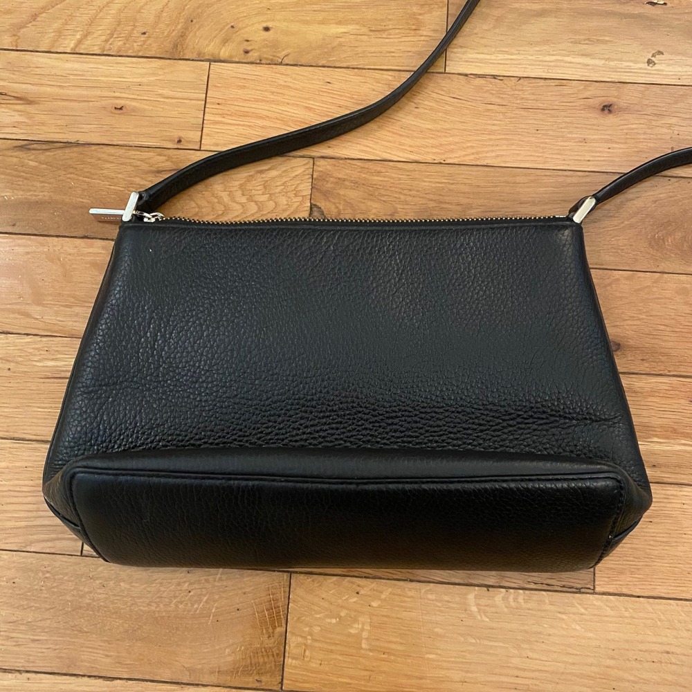 Kate Spade New York Black Pebbled Leather Crossbody Bag Gold Logo Adjustable - Picture 5 of 7